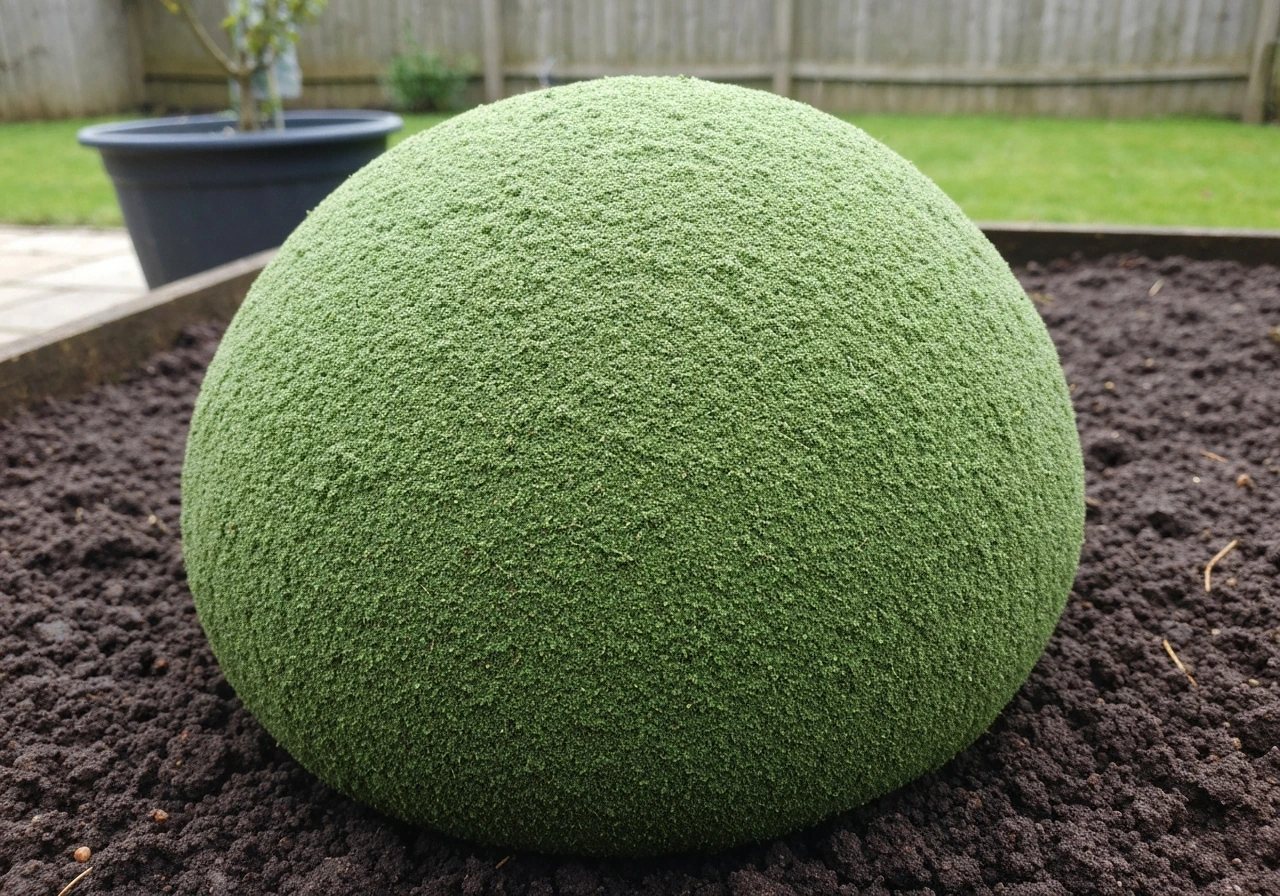 Gros plan de mousse envahissante sur un gazon, sol sombre et humide évoquant un feutrage en ombre